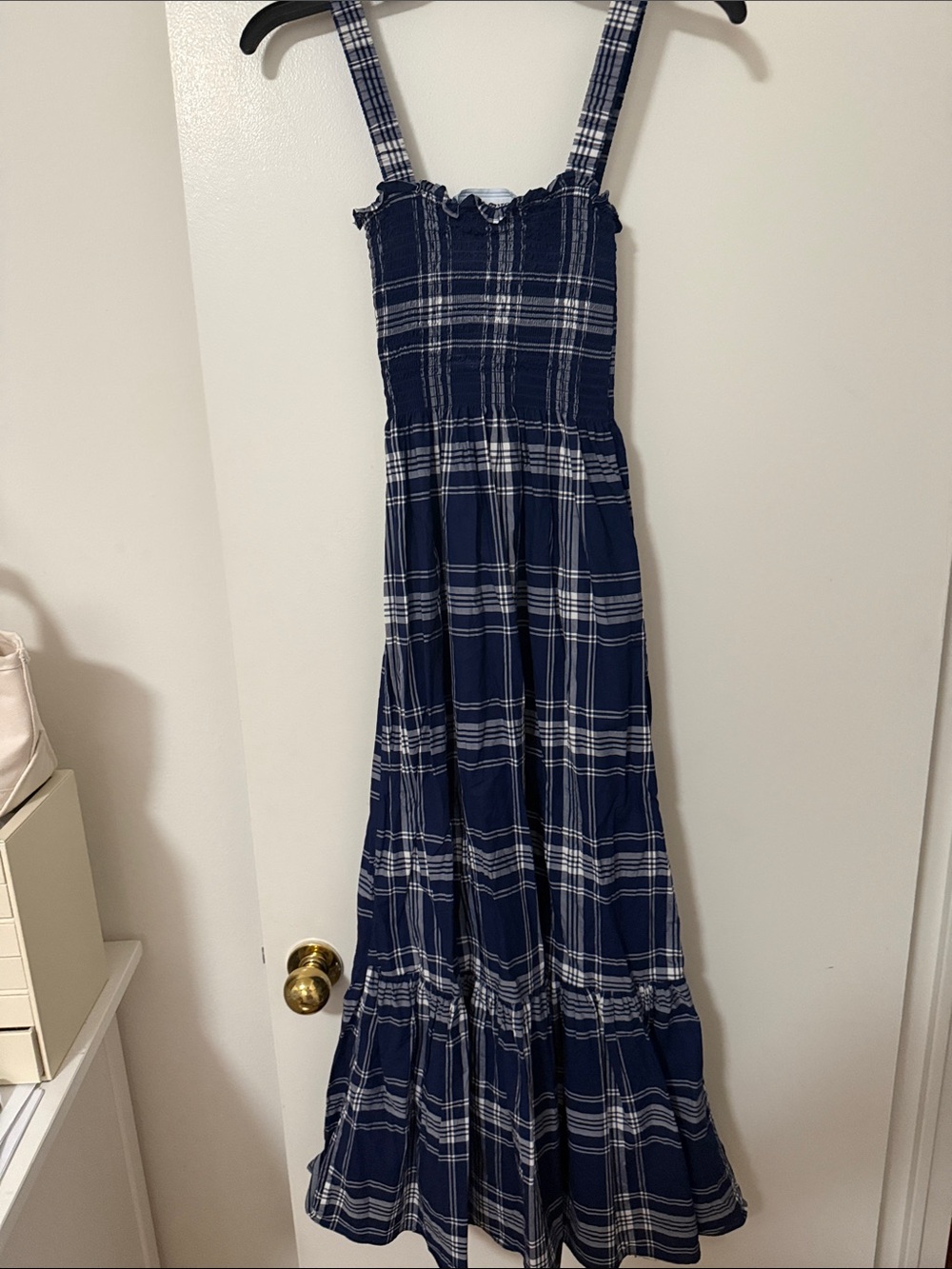 Hill House Home Smocked Navy Plaid Maxi Dress - XS - Picture 5 of 5